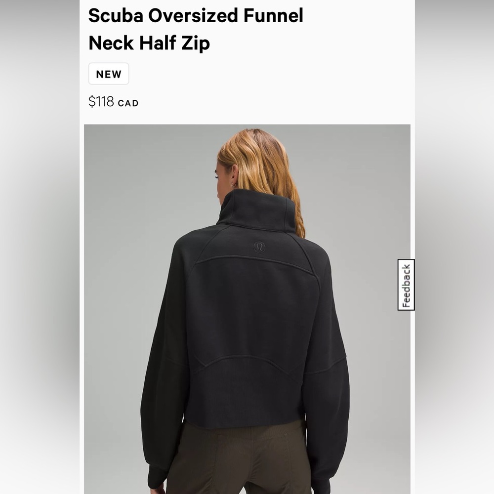 Scuba Oversized Half-Zip in black ✔️